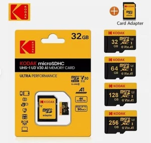 Micro SD Card 32,64,128,256GB KODAK UHS-I U3 V30 A1 Ultra Performance 4K Full HD - Picture 1 of 6