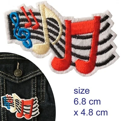 Music Iron on patch - notes melody musician lovers treble song iron-on patches - image 1 of 3