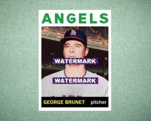 George Brunet Los Angeles Angels 1964 Style Custom Baseball Art Card