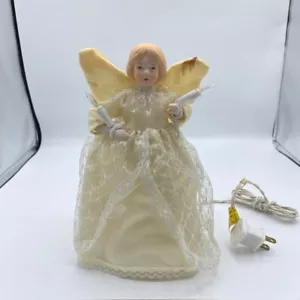 Vintage Rx Place Illuminated Angel Christmas Tree Top Porcelain Topper - Picture 1 of 10