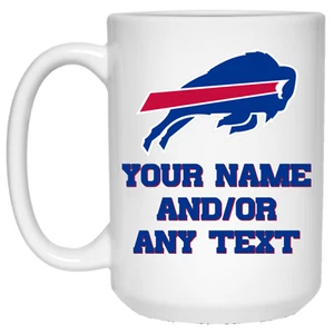 Custom Personalized Buffalo Bills White 15 oz Ceramic Coffee Mug Cup - Picture 1 of 3