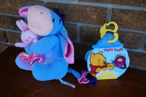 BABY Plush WINNIE the POOH Book Set Lot Hunny Eeyore Stuffed Animal Rattle Bunny - Picture 1 of 12