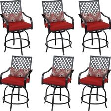 PHI VILLA 6 Pcs Swivel Patio Chairs Counter Height Stools Outdoor Furniture Set