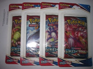 POKEMON 4 BOOSTER STYLES DE COMBAT ARTSET EPEE ET BOUCLIER SOUS BLISTER FRANCAIS - Picture 1 of 10