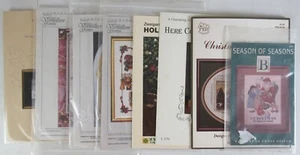 Lot of 8 Christmas Holiday Cross Stitch Patterns Vermillion PBS & More VTG B4C - Picture 1 of 9