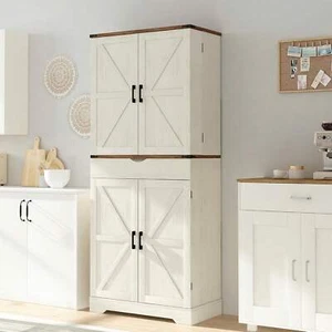 72'' Kitchen Storage Pantry Cabinet 8 Door Shelves 2 Cabinets And 1 Drawer - Picture 1 of 9