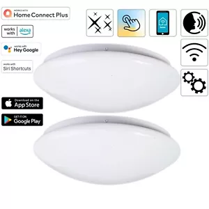 2x Hama WiFi LED Deckenleuchte 18W 100W dimmbar WLAN Deckenlampe App-Steuerung - Bild 1 von 10