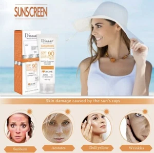 Sonnencreme LSF 90+ Sonnencreme UVA UVB PA+++ ölfrei Schutz nicht fettig klebend - Bild 1 von 9