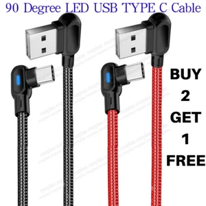 90 Degree Right Angle USB C Fast Charger Cable 6Ft 2M Type C Cord For Samsung LG - Picture 1 of 11