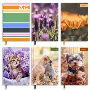 2025 Diary A5 Week To View Full Year Planner Organiser Hardback Cover Office - Picture 1 of 18