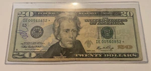 US Fancy Star Error Note Serial Twenty Dollar Replacement Duplicate Ink Fed $20 - Picture 1 of 3