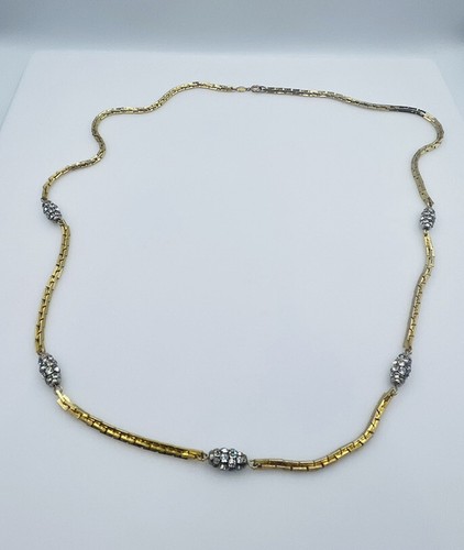 Collana catena Christian Dior Henckel & Grosse Germania placcata oro strass