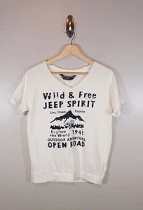 Jeep Spirit Kurzarm V-Ausschnitt Damen Sweatshirt Gr. S - Bild 1 von 5