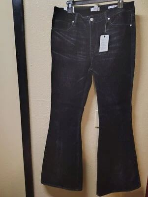 Forever 21 Pantalón Acampanado Terciopelo Negro Talla Baja Mujer 31 Nuevo Con Etiquetas Foto 1 de 4