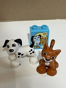 Lego Duplo Perro y Gato Cachorro Figuras Animales Mascotas con Bloque de Imágenes - Imagen 1 de 7