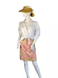 Vintage 90er Talbots Damen rosa/grün Paisley leichter gerader Rock 10 - Bild 1 von 7