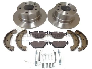 BMW Z3 1997-2003 REAR 2 BRAKE DISCS AND PADS SET HANDBRAKE SHOES & FITTING KIT - Picture 1 of 1