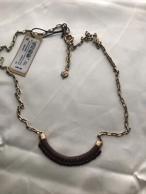 Collar Colgante Patricia Nash Arianna Media Luna Envuelto Cuero Marrón RUSGLD NUEVO CON ETIQUETAS Foto 1 de 4