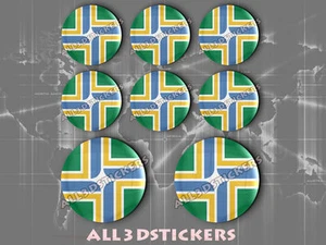 8 x 3D ROUND Resin Domed Flag Portland - USA Adhesive Decal Vinyl - Picture 1 of 1