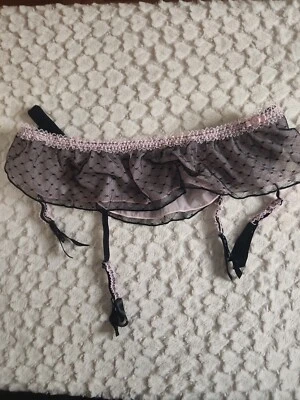 Lencería íntima B Tempted para mujer rosa negro diseñador liguero talla XS  Foto 1 de 3