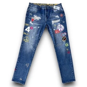 Vic Garcia - Peace Love Patch Denim Jeans - Men’s Size 40 - Blue - Picture 1 of 24