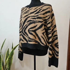 H&M Damen Pullover Tigerstreifen braun/schwarz mittel langarm Strick - Bild 1 von 7