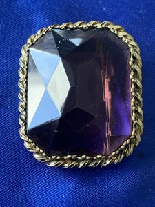 Purple/ Dark Pink Stone Brooch. - Picture 1 of 8