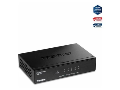TRENDnet 5-Port Gigabit Desktop Switch, TEG-S51, 5 x Gigabit RJ-45 Ports, 10Gbps - Image 1 of 4