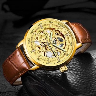 Stainless Steel Skeleton Automatic Men's Watch Timepiece Featuring Open Heart - Image 1 of 4