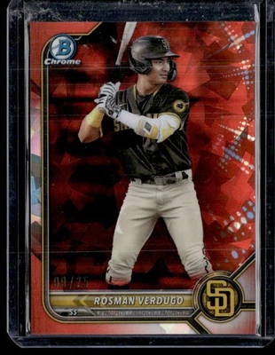 ROSMAN VERDUGO 2022 BOWMAN DRAFT CHROME ORANGE ATOMIC REFRACTOR RC 09/25 SAN - Image 1 of 2