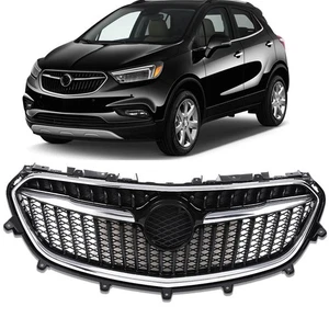 For Buick Encore 2017-2019 2020 Front Upper Bumper Grille Black Mesh Chrome 1PCS - Picture 1 of 8