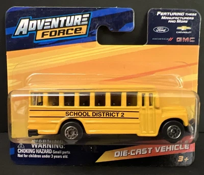 Autobús amarillo Adventure Force 1:64 Die-cast School District 2 2025 ~ envío en caja gratis Foto 1 de 4
