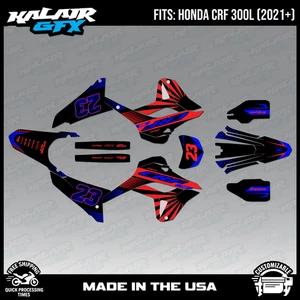 Graphics Kit for Honda CRF300L CRF 300L 2021+  FH Series - Blue Red - Picture 1 of 4