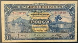 1939 TRINIDAD AND TOBAGO PAPER MONEY - ONE DOLLAR BANKNOTE! - Picture 1 of 2