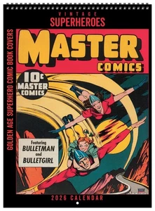 Asgard Press 2026 Vintage Superheroes Deluxe Calendar, 11"x15" - Picture 1 of 6