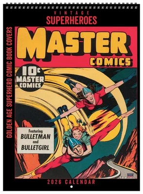 Asgard Press 2026 Vintage Superheroes Deluxe Calendar, 11"x15"
