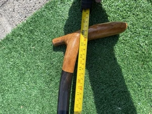 Gorgeous Brown & Black Wooden Walking Stick Aid 92cm Hook Shepherds - Picture 1 of 6