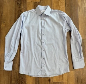 Eton Slim Fit Dress Shirt Men’s 41/16 Light Blue Checkered Long Sleeve - Picture 1 of 10