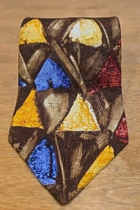 Sazzari Herren 100 % Seide Krawatte Hergestellt in Italien Abstrakt Business Preppy Büro - Bild 1 von 8