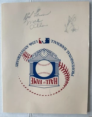 Mel Allen Joe Garagiola Bob Lemon Hall Fame Program Signed Autographed Auto MLB - Image 1 of 4
