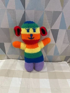 11" Rainbow Knitted Teddy Bear - Picture 1 of 3
