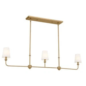 Kichler 52519 Pallas 3 Light 48"W Linear Chandelier - Brushed Natural Brass - Picture 1 of 12