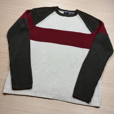 Vintage 90s Y2K Structure Sweater Ribbed Colorblock M Cyber Mall Goth Skater - Image 1 of 4