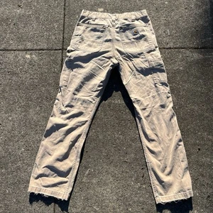 Carhartt Carpenter Pants Mens 29x32 Tan Distress Faded Workwear - Picture 1 of 8
