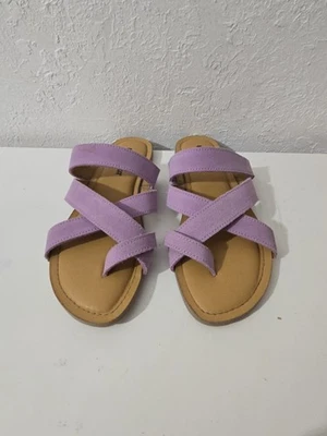 MINNETONKA Faribee Lilac Leather Strappy Comfort Slide Slip On Sandals Women 7 - Image 1 of 4