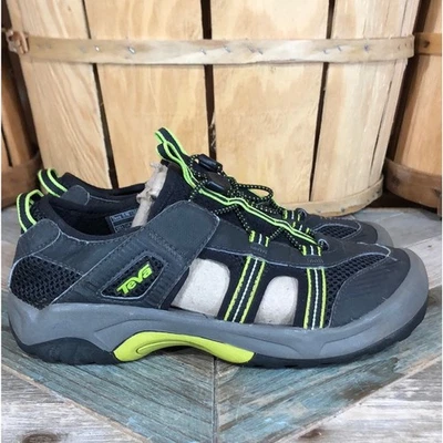 Sandalias Teva Omnium negras verdes cerradas al aire libre senderismo rafting niños talla 4 Foto 1 de 4