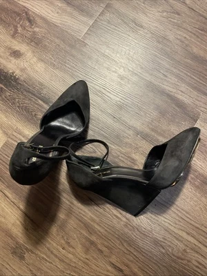 Roberto Cavalli Black Suede Platform Ankle Strap Wedges Sandals US 9 (40) - Image 1 of 4