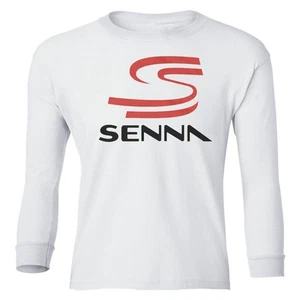 Legendary Driver Tribute - Ayrton Senna Racing Logo Youth Long Sleeve T-Shirt - Picture 1 of 2