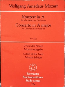 Mozart Clarinet Concerto in A Urtext Short ScoreKV622 - Picture 1 of 1