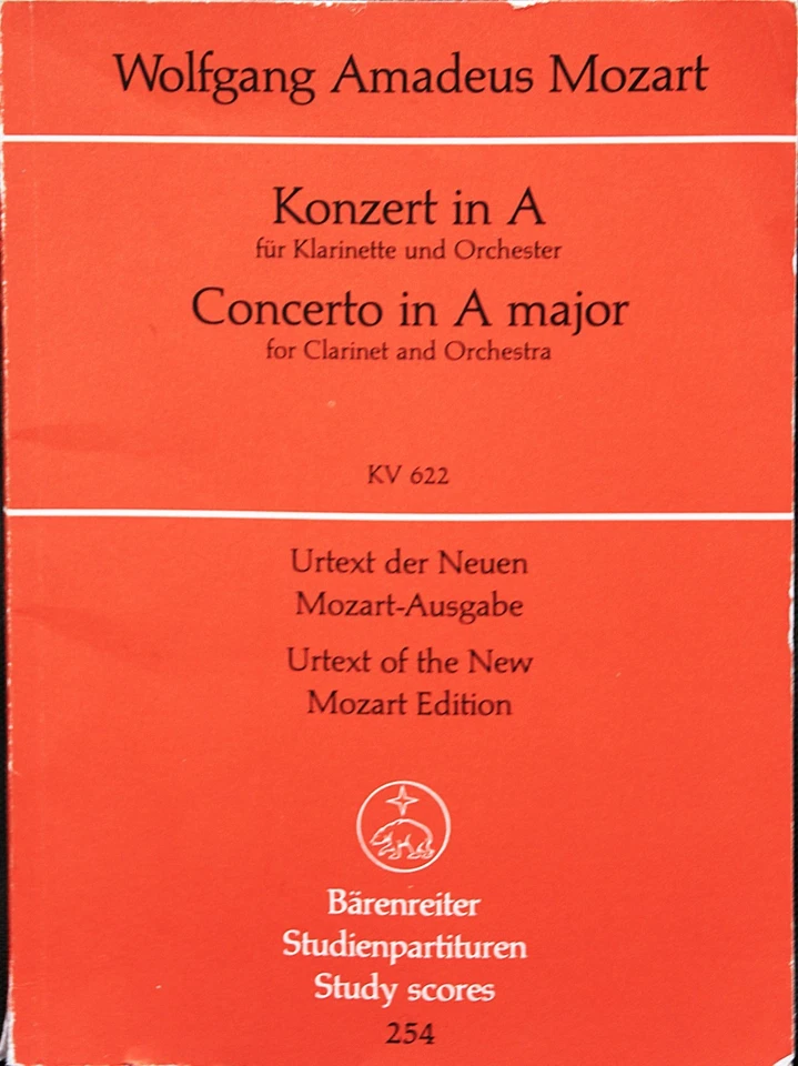 Mozart Clarinet Concerto in A Urtext Short ScoreKV622 - Image 1 of 1
